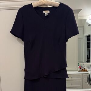 Elegant Purple V-Neck Layered Dress